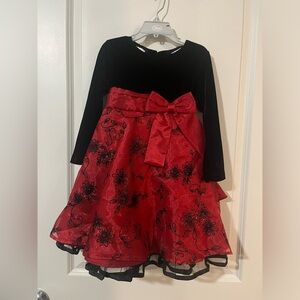 Girls Red and black holiday dress